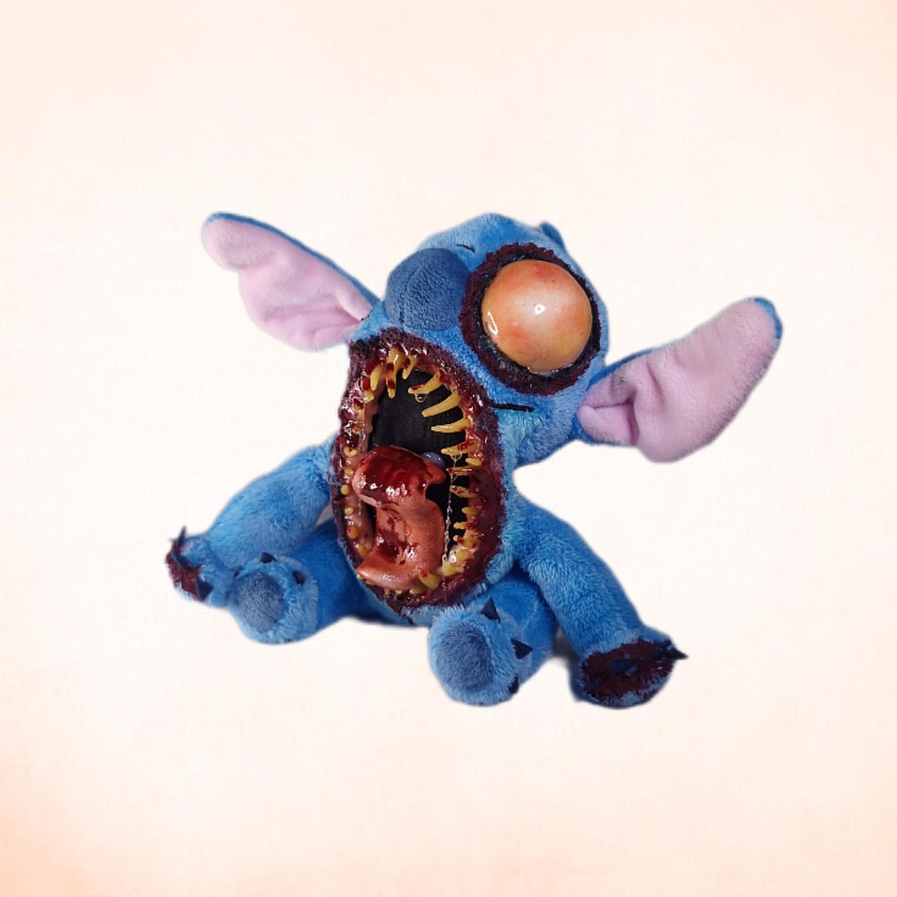 Saritasangerart Lilo & Stitch - Horror handmade stitch Peluche - Bleu